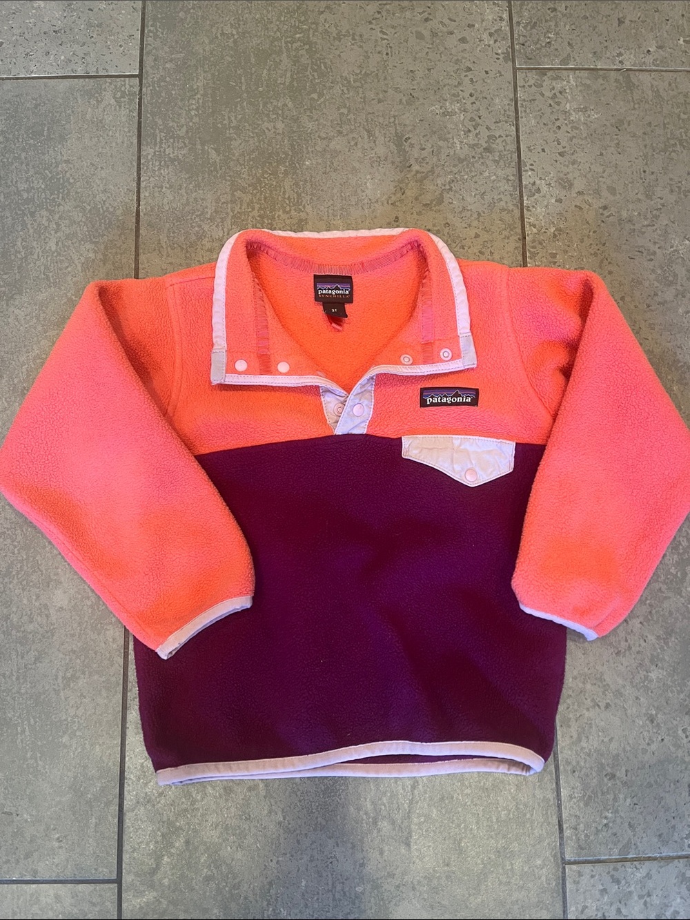 Patagonia Toddler kids Lightweight Synchilla Snap-T Fleece Pullover size 3T Girl